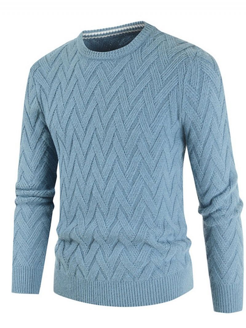 Almindelig Standard Rund Hals Afslappet Mænds Sweater