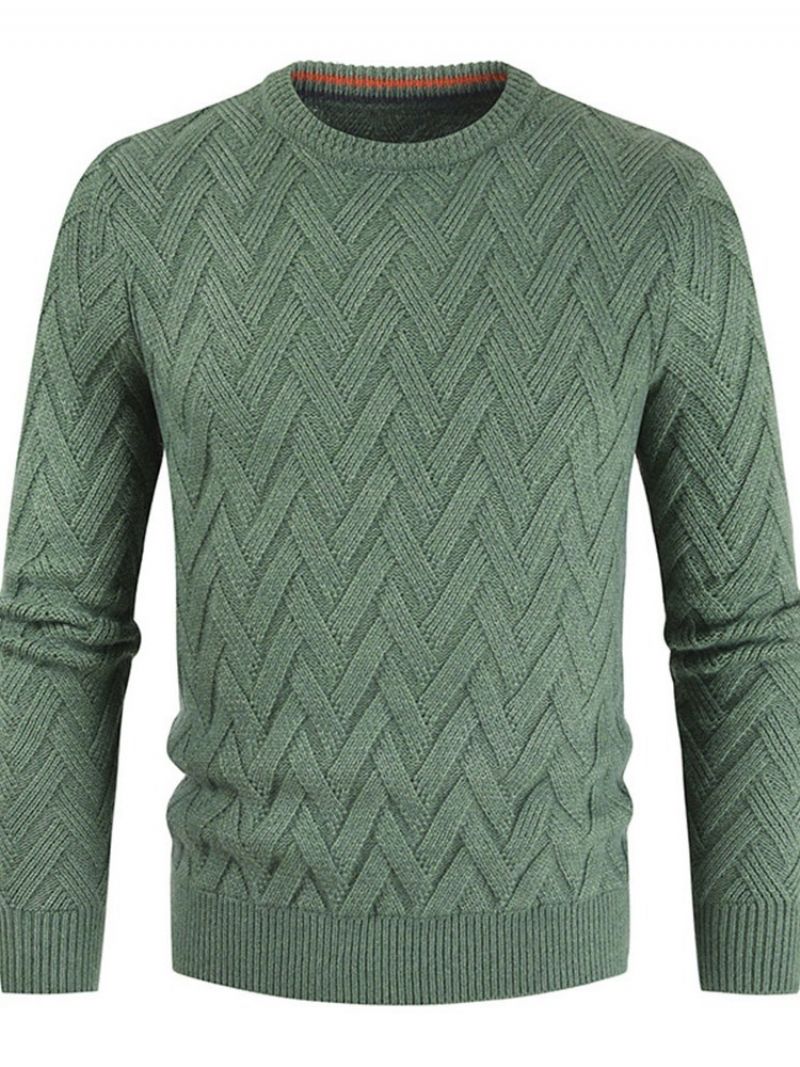 Almindelig Standard Rund Hals Afslappet Mænds Sweater