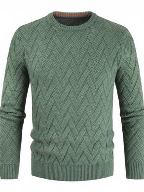 Almindelig Standard Rund Hals Afslappet Mænds Sweater