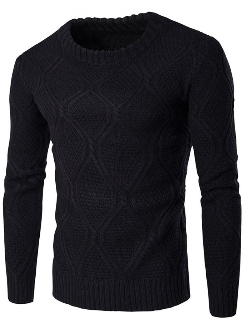 Almindeligt Rund Hals Jacquard Vogue Varm Mænds Sweater