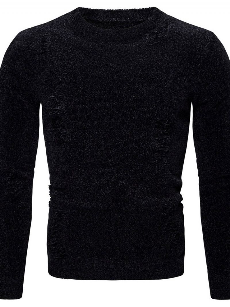 Hul Rund Hals Standard Vinter Afslappet Sweater