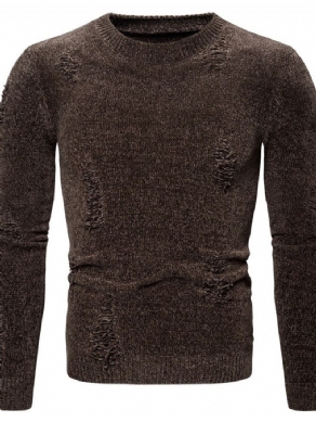 Hul Rund Hals Standard Vinter Afslappet Sweater