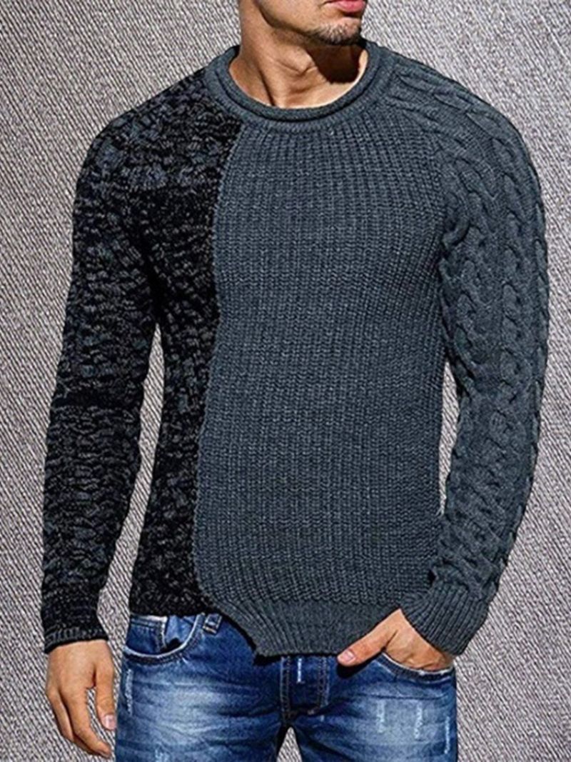 Patchwork Standard Color Block European Slim Sweater