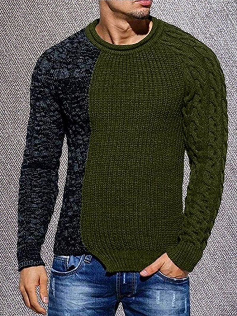 Patchwork Standard Color Block European Slim Sweater