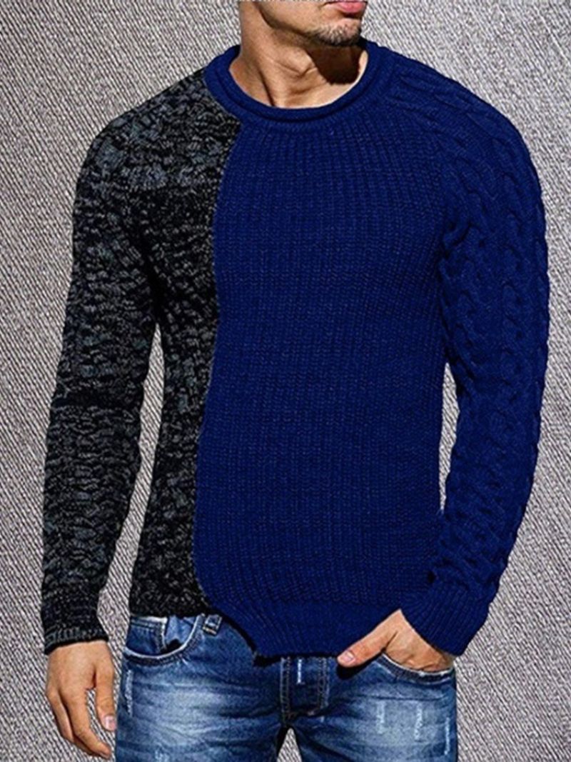 Patchwork Standard Color Block European Slim Sweater