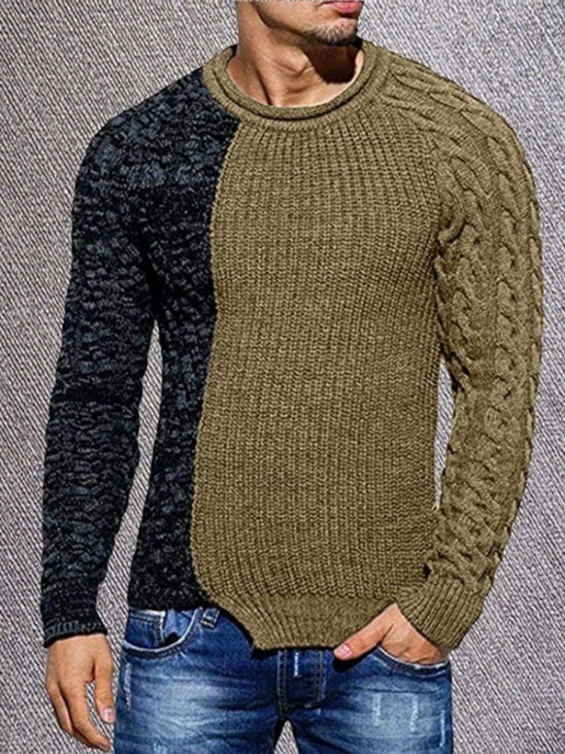 Patchwork Standard Color Block European Slim Sweater