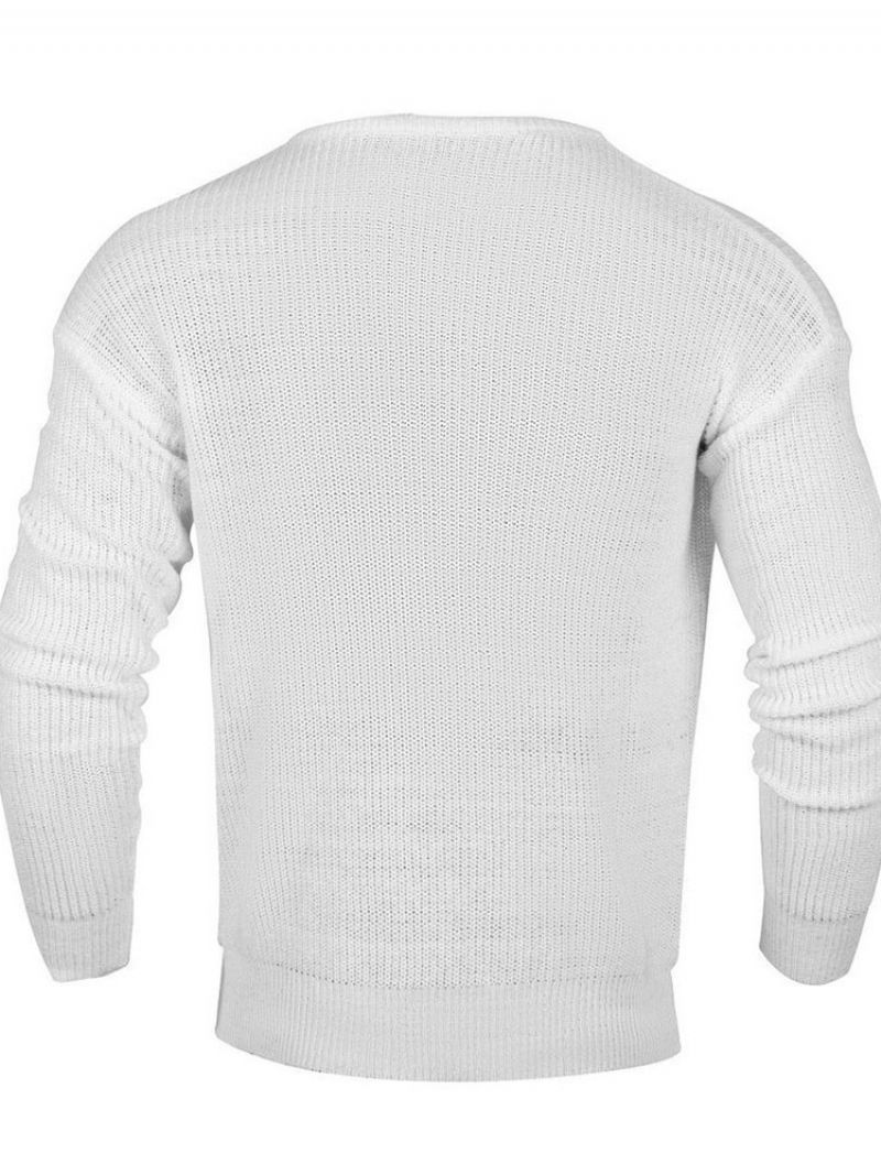 Rund Hals Almindelig Standard Mænds Afslappet Sweater