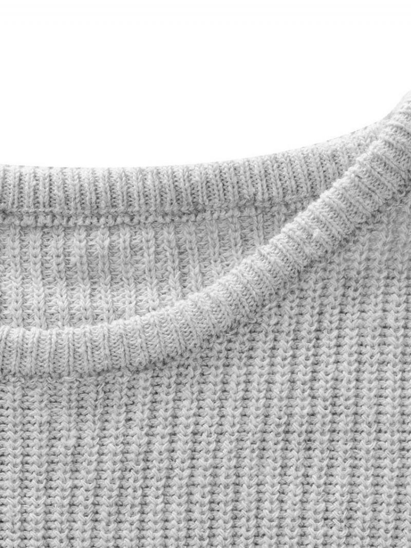 Rund Hals Almindelig Standard Mænds Afslappet Sweater