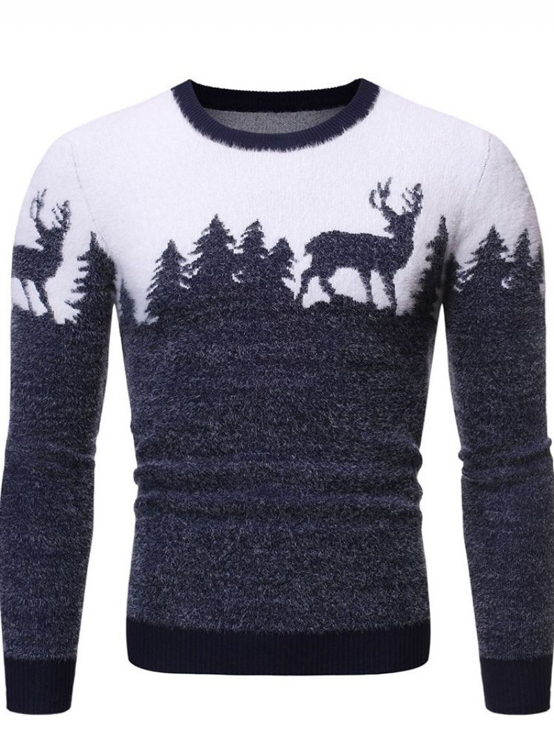 Rundhalset Standard Animal Vinter Slim Sweater Til Mænd