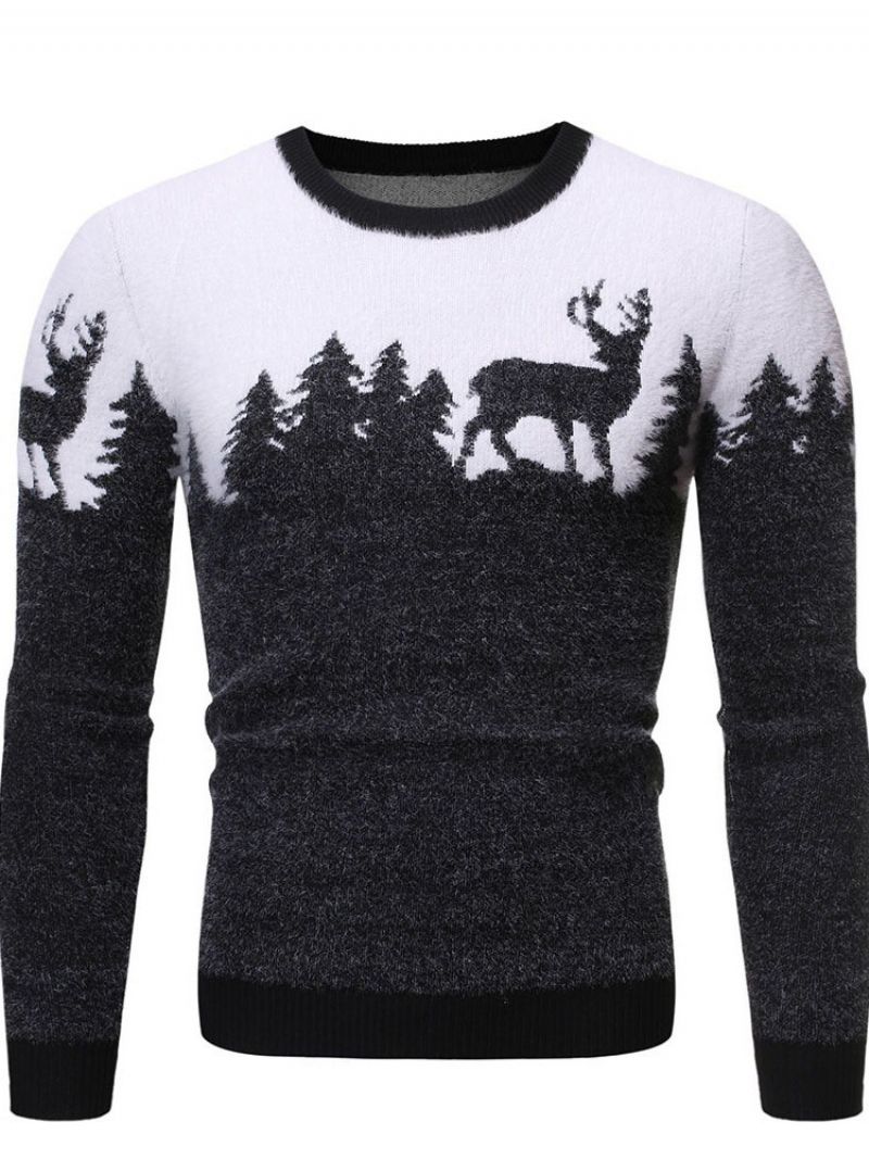 Rundhalset Standard Animal Vinter Slim Sweater Til Mænd