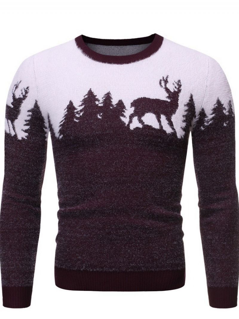 Rundhalset Standard Animal Vinter Slim Sweater Til Mænd