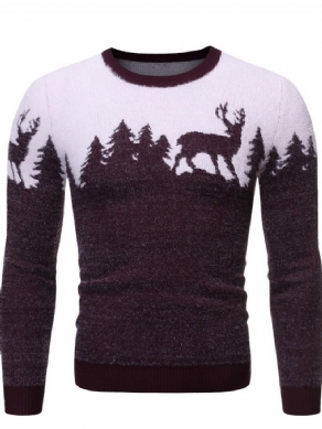 Rundhalset Standardprint Vintereuropæisk Sweater