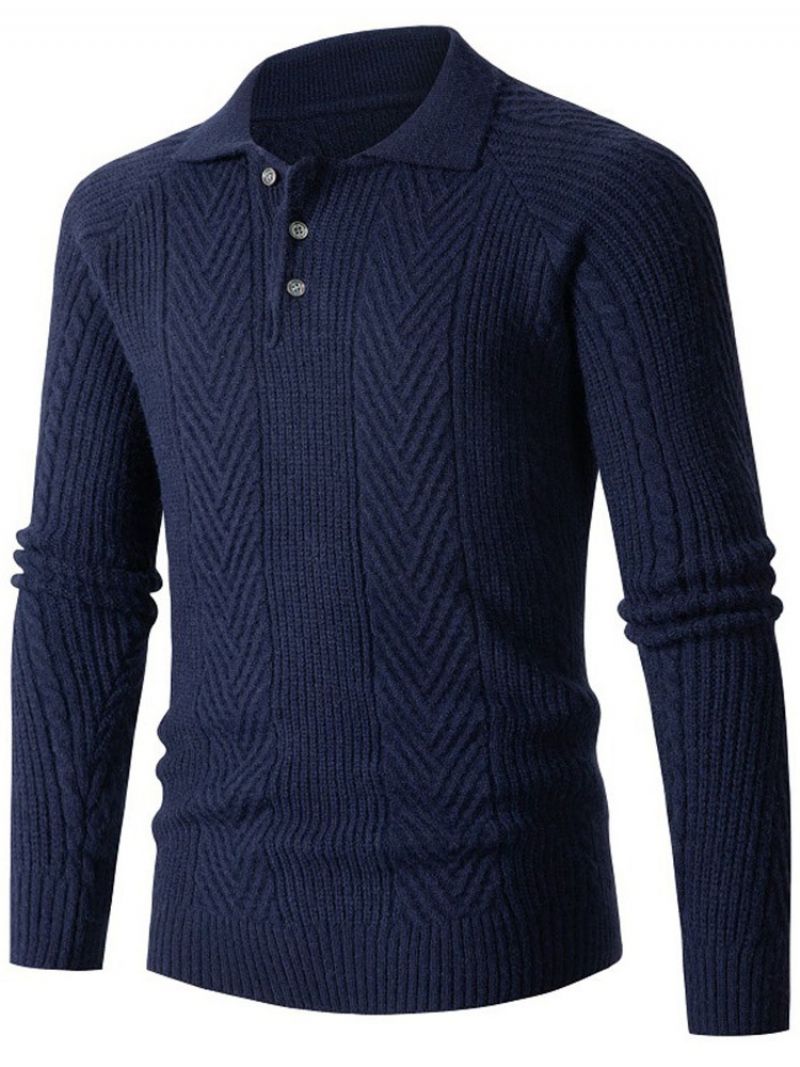 Standard Almindelig Polohals Slim Europæisk Sweater