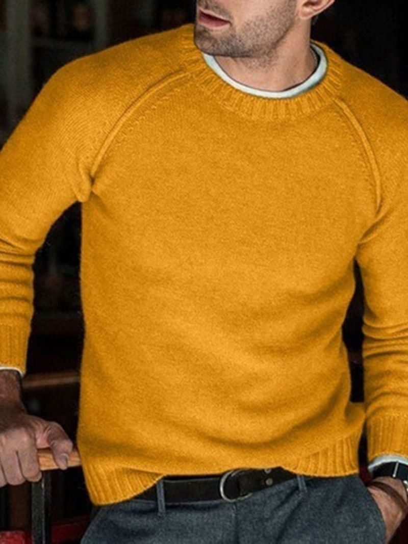 Standard Almindelig Rund Hals Løs Mænds Afslappet Sweater