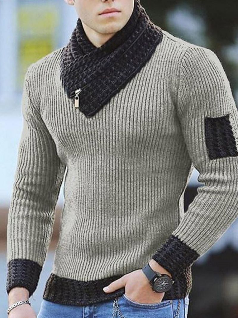 Standard Color Block Slim England Sweater