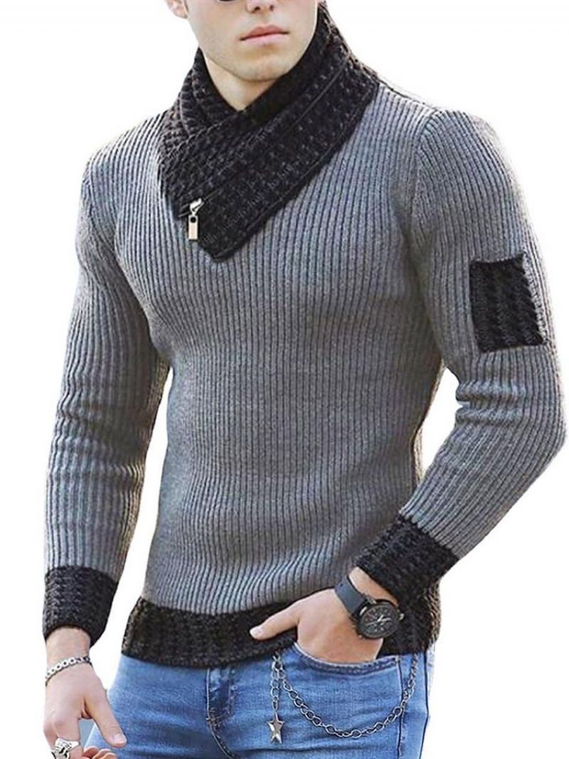 Standard Color Block Slim England Sweater