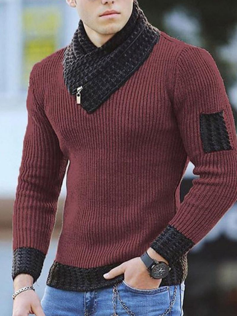 Standard Color Block Slim England Sweater