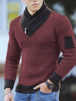 Standard Color Block Slim England Sweater