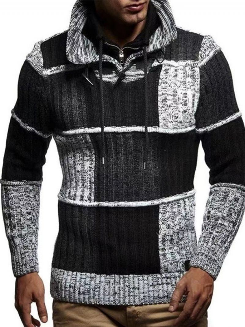 Standard Farveblok Patchwork Efterår Europæisk Sweater