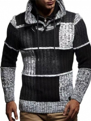 Standard Farveblok Patchwork Efterår Europæisk Sweater