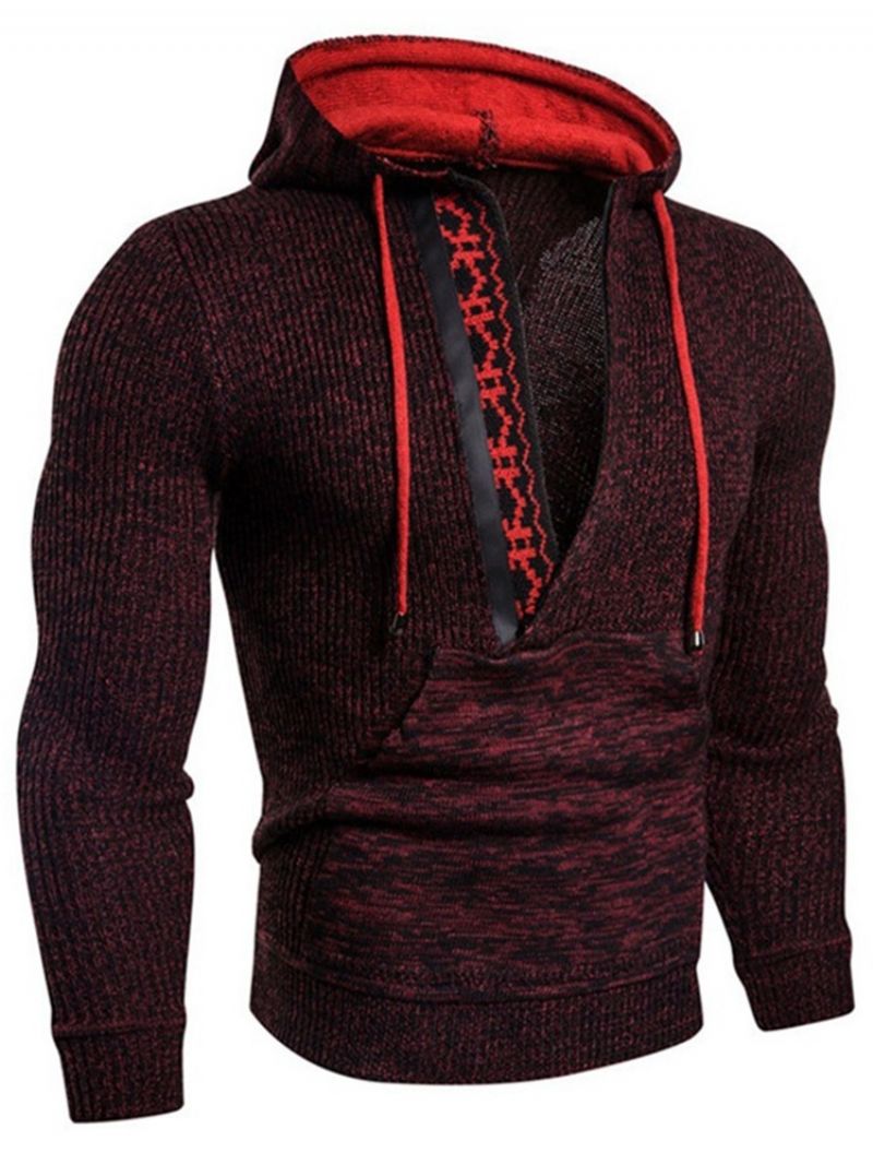 Standard Hooded Pocket Fall Casual Sweater