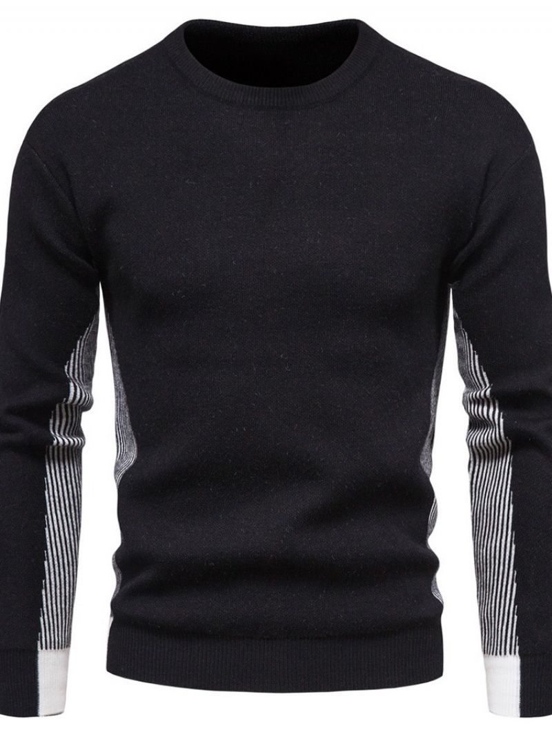 Stripe Standard Rund Hals Afslappet Slim Sweater