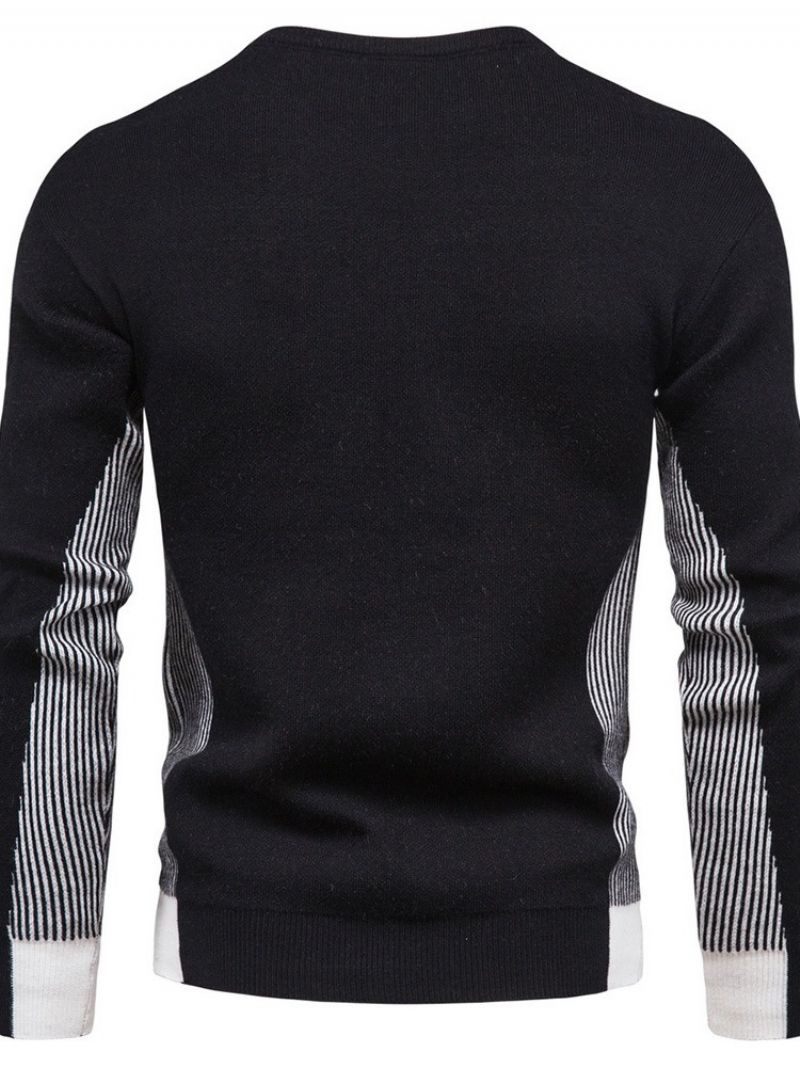 Stripe Standard Rund Hals Afslappet Slim Sweater