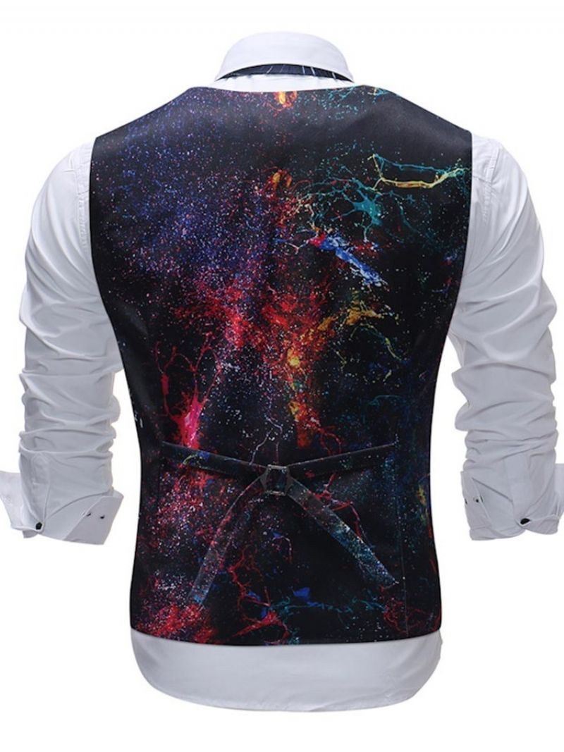 Printede Paint Splatters Mænds Casual Vest