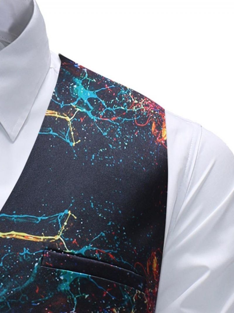 Printede Paint Splatters Mænds Casual Vest