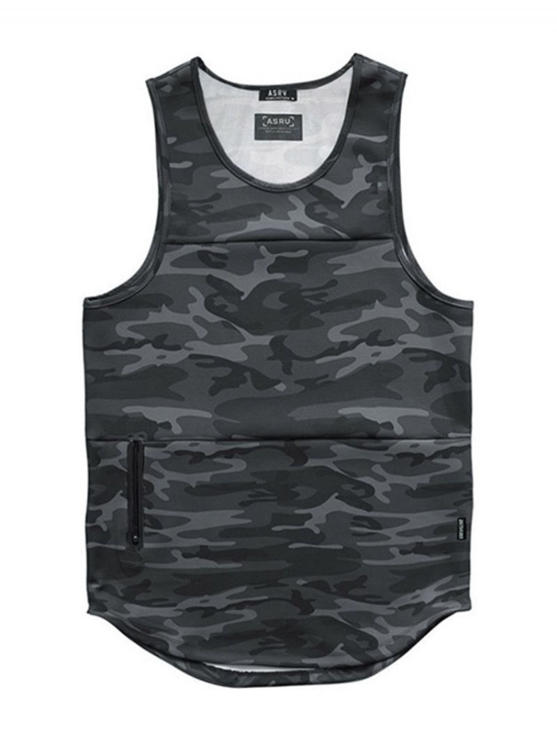 Slank Rund Hals Camouflage Sports Herrevest