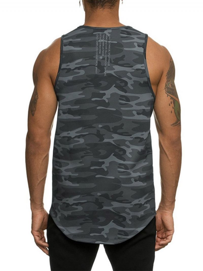 Slank Rund Hals Camouflage Sports Herrevest