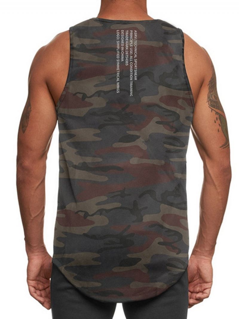 Slank Rund Hals Camouflage Sports Herrevest