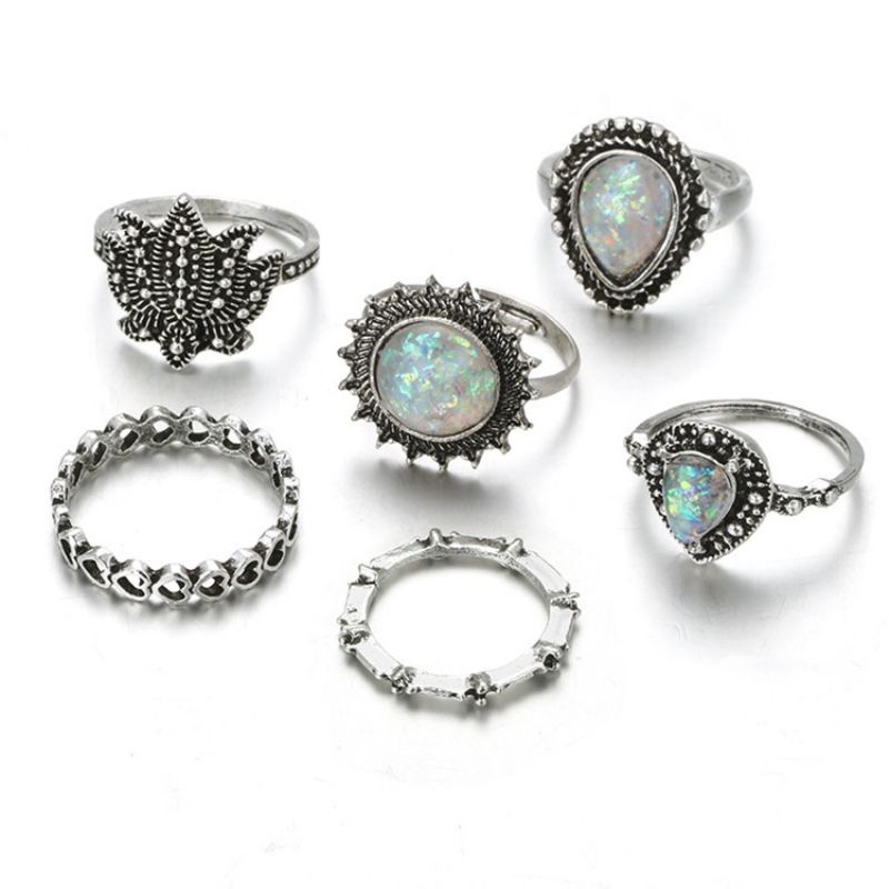 Retro Rund Opal Lady Ring