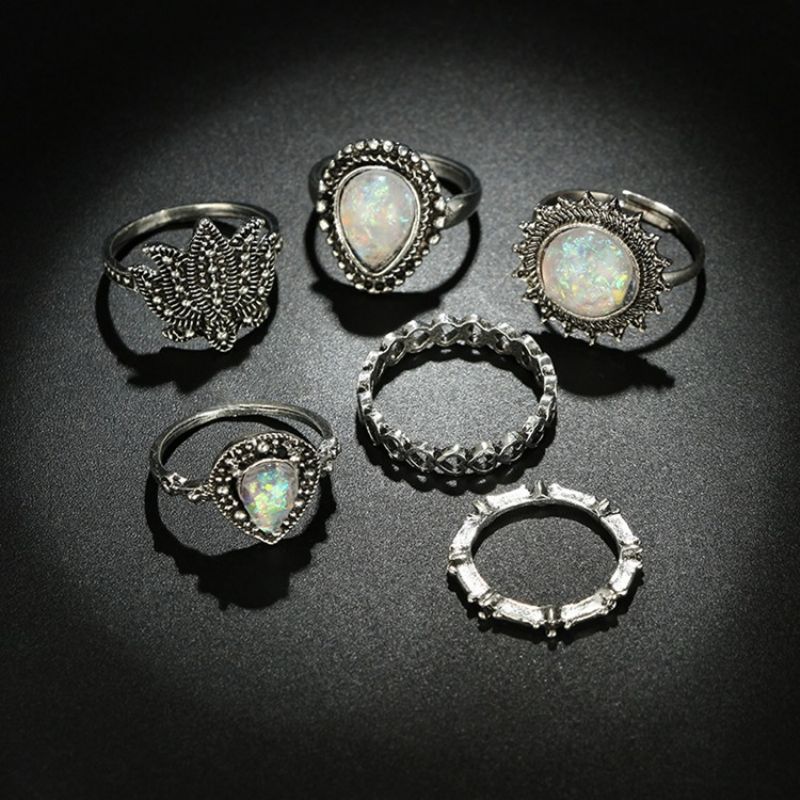 Retro Rund Opal Lady Ring