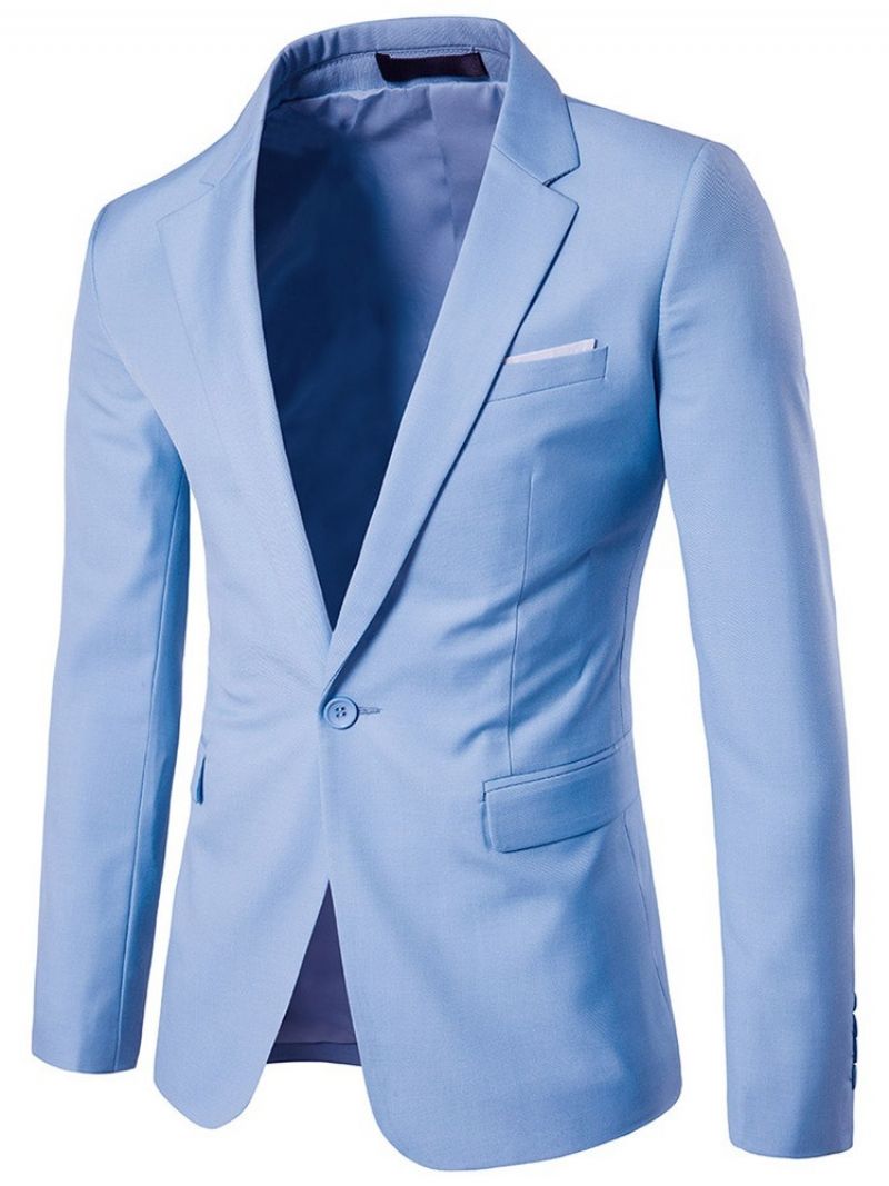 Ensfarvet Slank Lapel Blazer