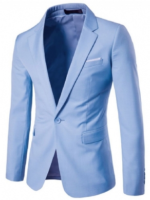 Ensfarvet Slank Lapel Blazer