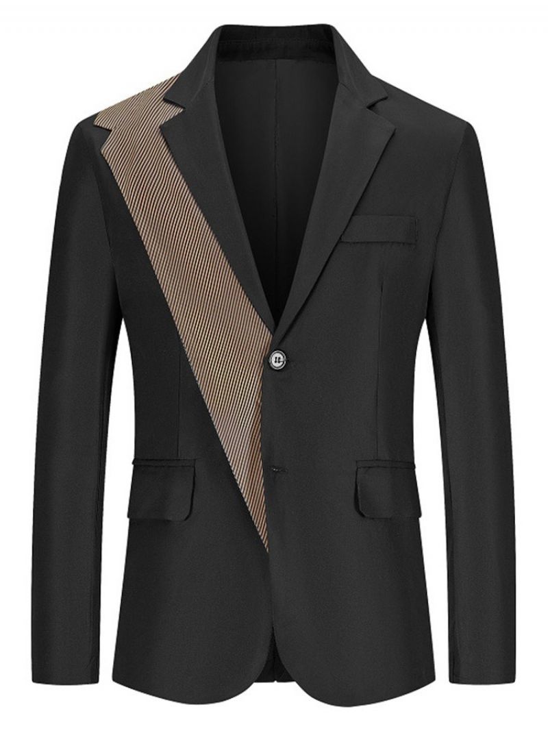 Farveblok Slim Notched Lapel Leisure Blazer