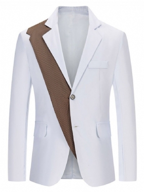 Farveblok Slim Notched Lapel Leisure Blazer