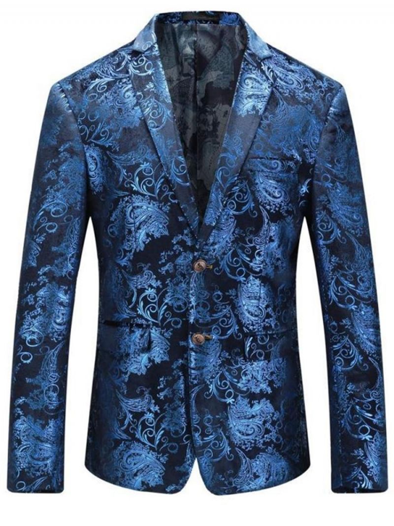 Lapel Slim Classic Print Herreblazer