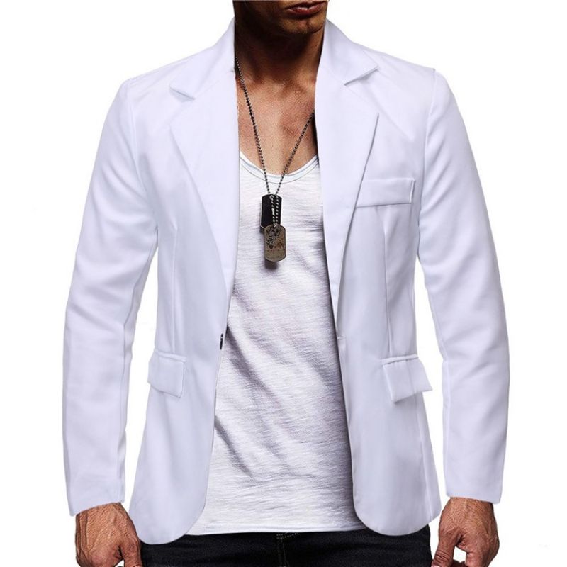 Lapel Slim One Button Lesure Blazer Til Mænd