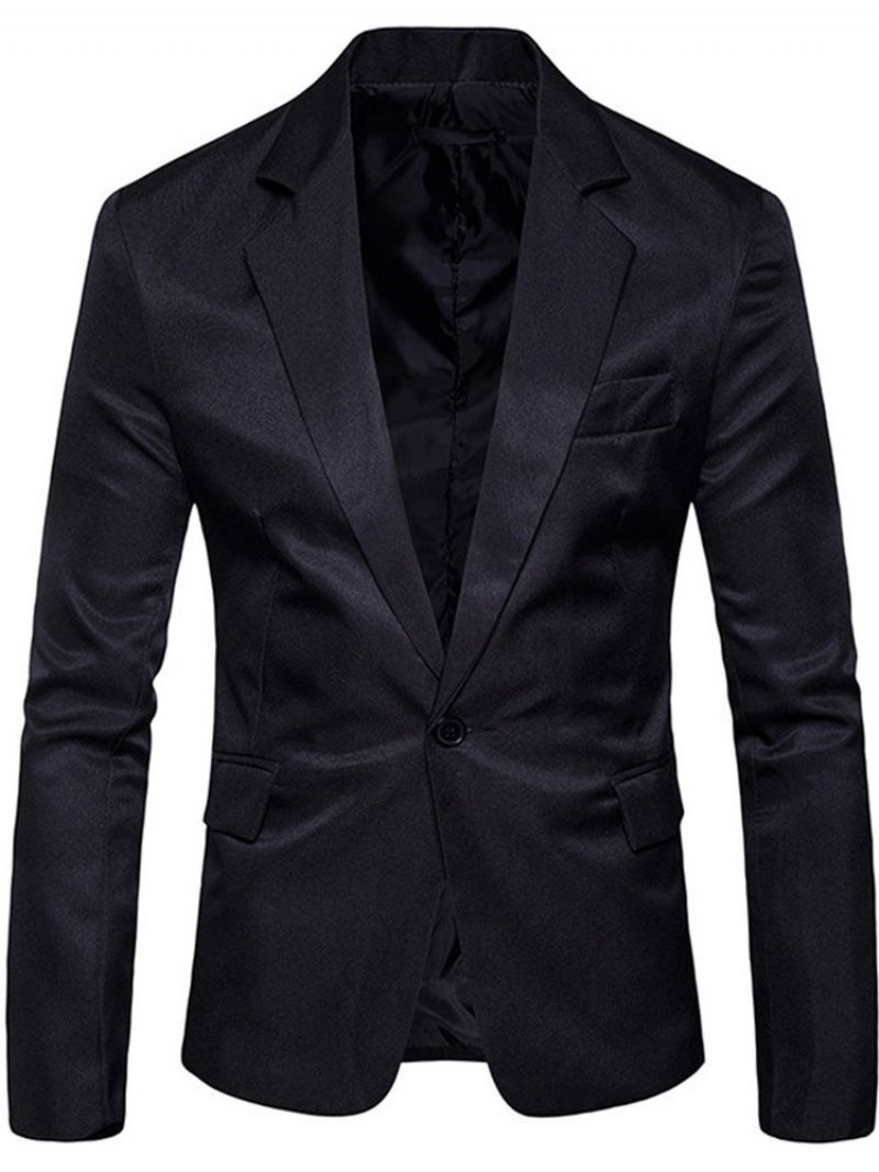 Lapel Slim One Button Lesure Blazer Til Mænd