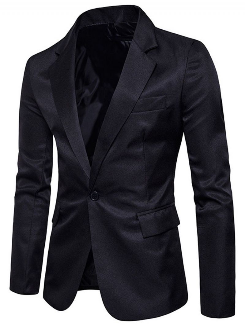 Lapel Slim One Button Lesure Blazer Til Mænd