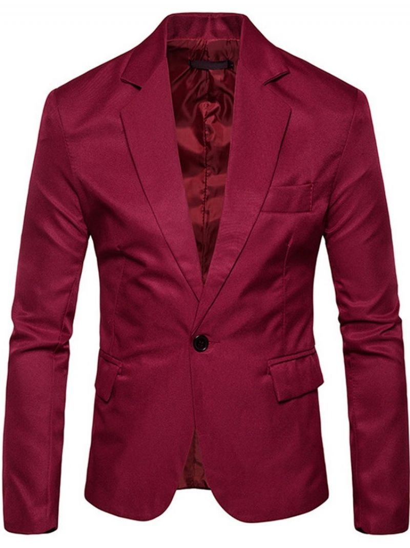 Lapel Slim One Button Lesure Blazer Til Mænd