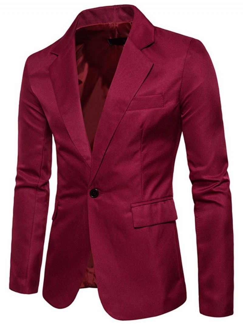 Lapel Slim One Button Lesure Blazer Til Mænd