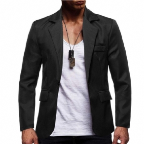 Lapel Slim One Button Lesure Blazer Til Mænd