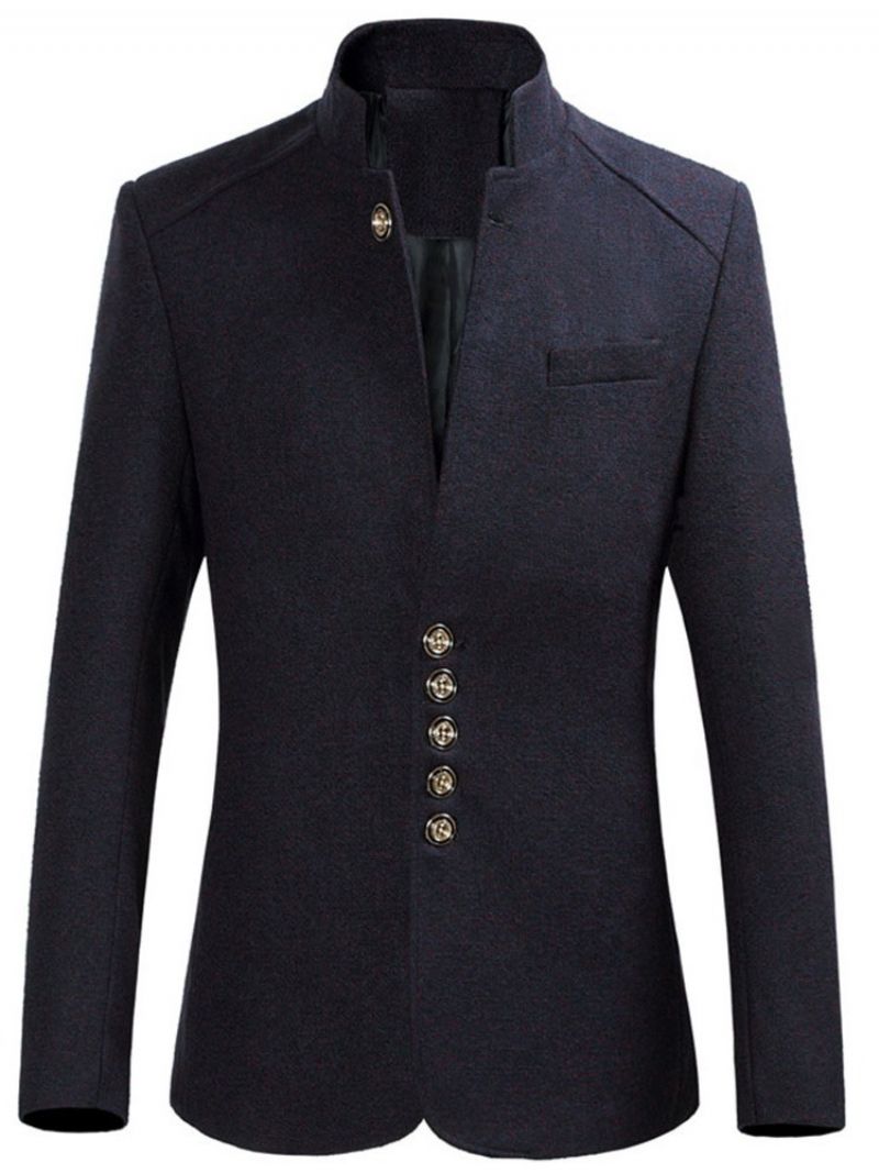 Mandarinkrave Slim Button Leisure Blazer