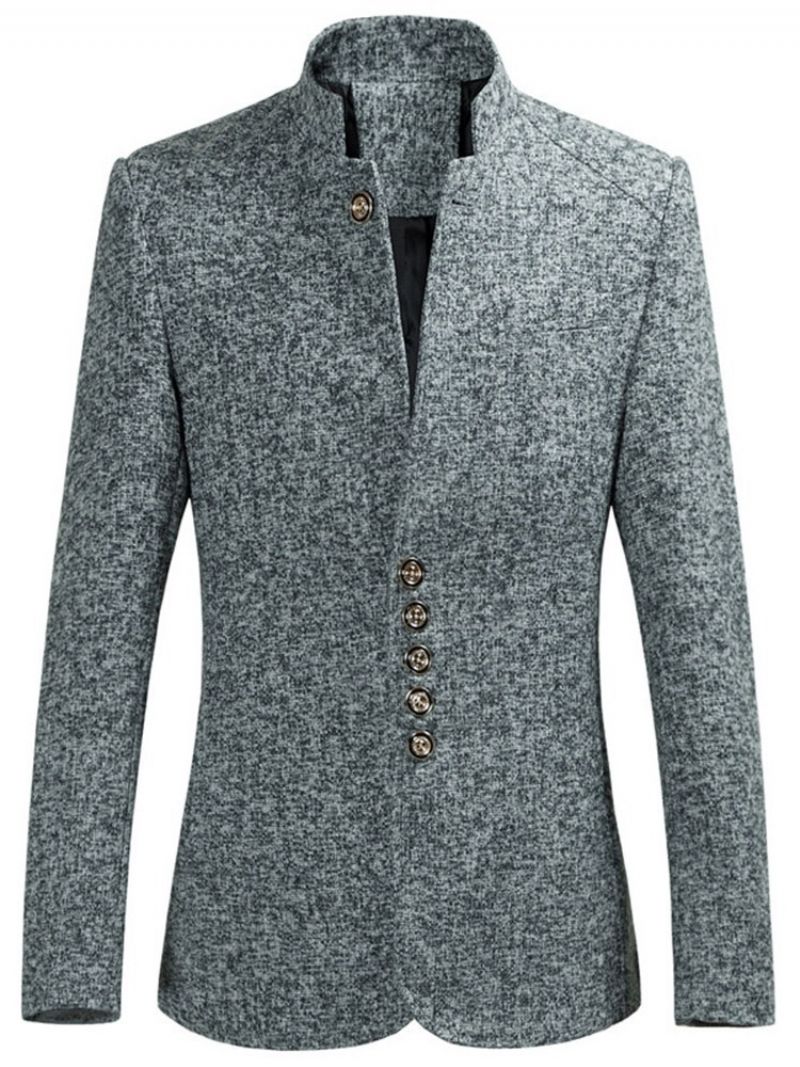 Mandarinkrave Slim Button Leisure Blazer