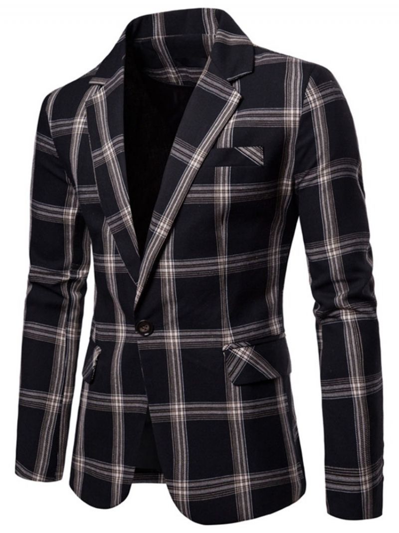 Plaid Kærv Revers Slim Leisure Blazer