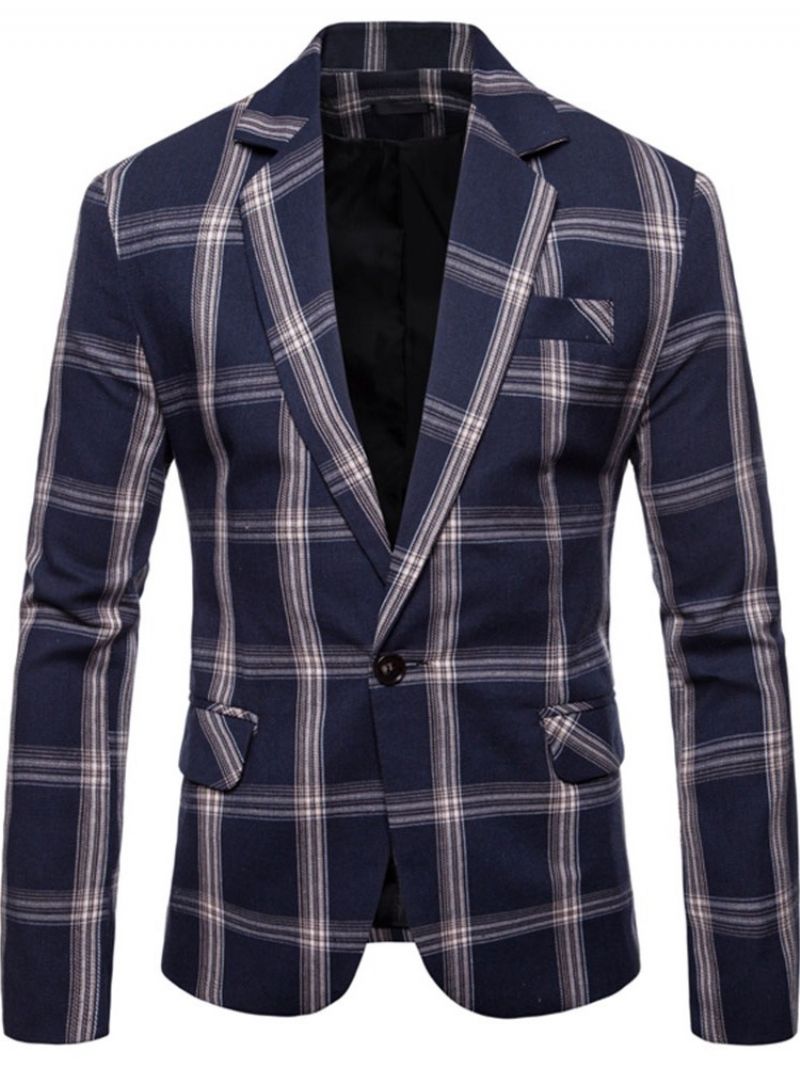 Plaid Kærv Revers Slim Leisure Blazer