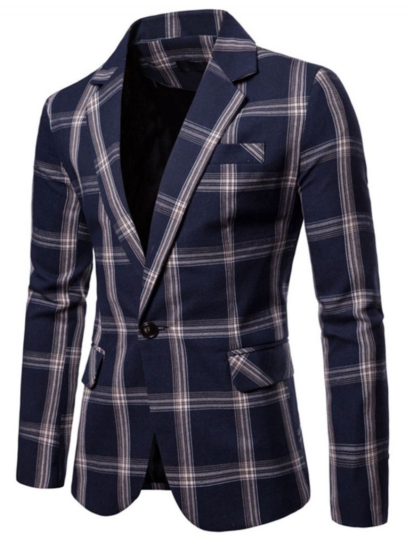 Plaid Kærv Revers Slim Leisure Blazer